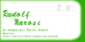rudolf marosi business card